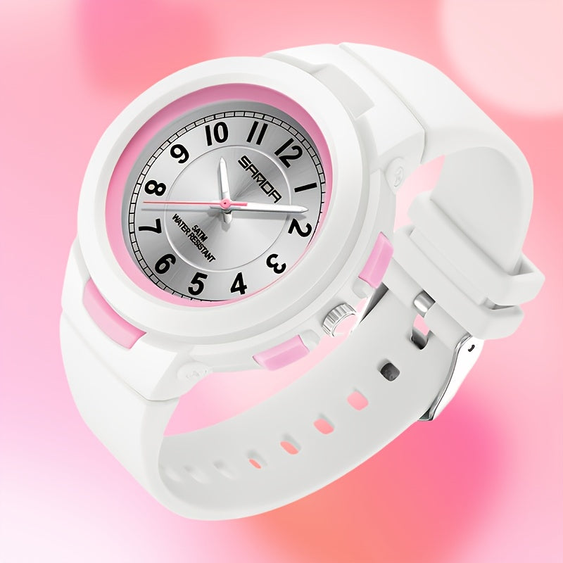 SANDA sports watch for men and women - 1968.5 inch waterproof, rubber strap, quartz movement, round dial, waterproof strap stopwatch, 24-hour display, electronic drive, wireless function, unisex outdoor multi-function watch with luminous light