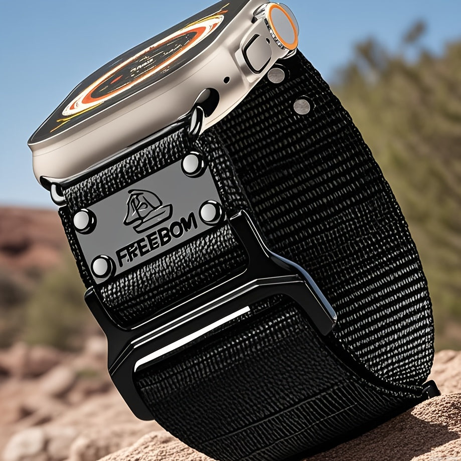 Ultra-Thin Strap, Suitable for Apple Watch Ultra2\u002FApple Watch 49mm, Series 9\u002F8\u002FSE2\u002F7\u002F6\u002FSE\u002F5\u002F4\u002F3\u002F2\u002F1 45mm\u002F44mm\u002F46mm | Stainless Steel Magnetic Buckle, Durable Nylon Band