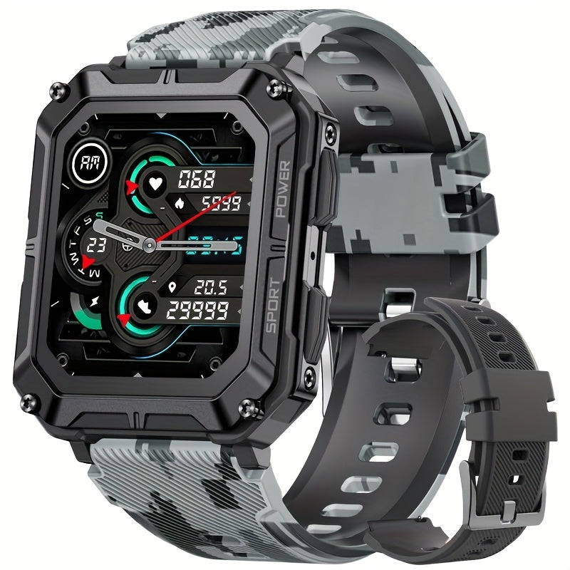 1pc LIGE Men'S Smart Watch, 1.83" HD IPS Display, Wireless 5.0, 120+ Sports Modes, Notifications, USB Charging, Lithium Polymer Battery, Hybrid Style, Non-Waterproof, with Hook-and-Eye Clasp