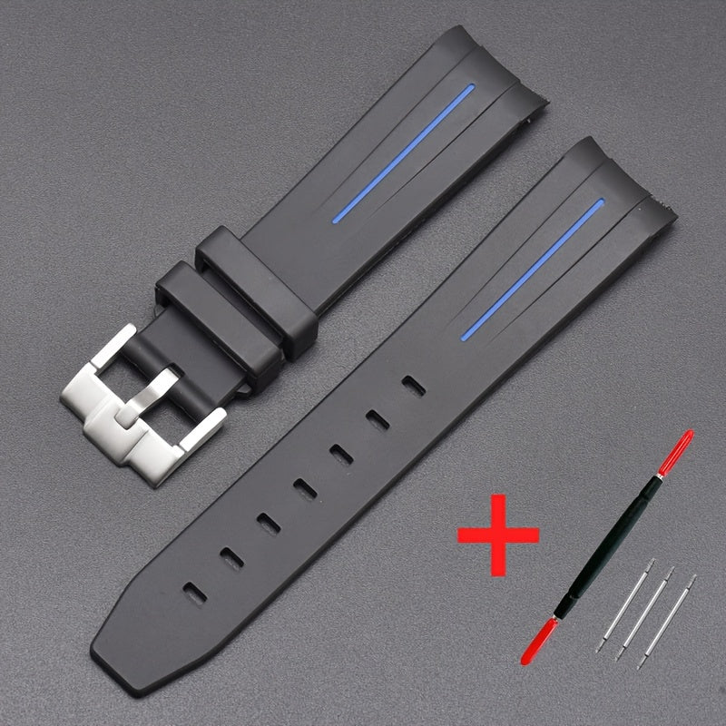 20mm Watch Strap For Omega Watch, Curved End Silicone Wrist Bracelet For Men Women, Waterproof Sport Watchband, Ideal Choice For Gifts