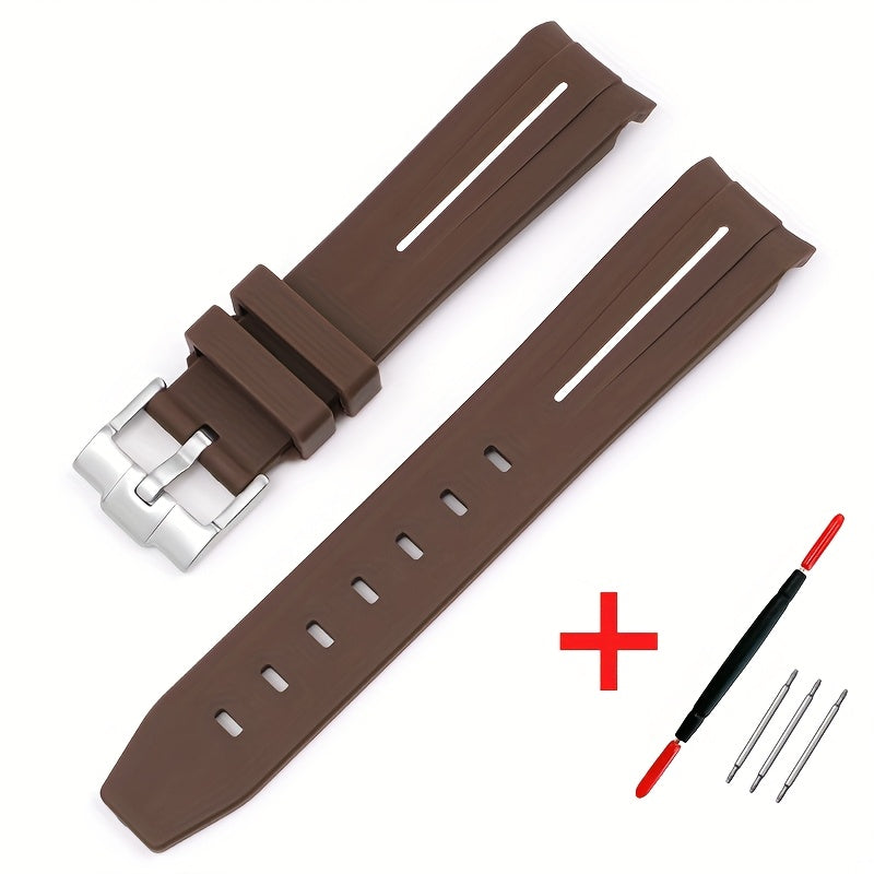 20mm Watch Strap For Omega Watch, Curved End Silicone Wrist Bracelet For Men Women, Waterproof Sport Watchband, Ideal Choice For Gifts