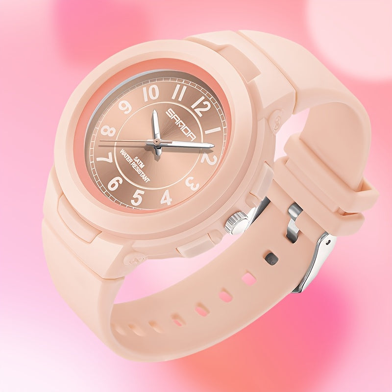 SANDA sports watch for men and women - 1968.5 inch waterproof, rubber strap, quartz movement, round dial, waterproof strap stopwatch, 24-hour display, electronic drive, wireless function, unisex outdoor multi-function watch with luminous light