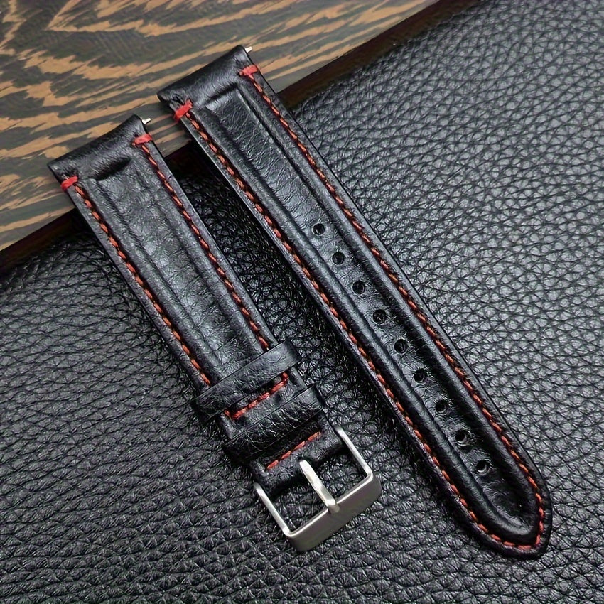 1pc Quick Release Genuine Leather Cowhide Watch Band