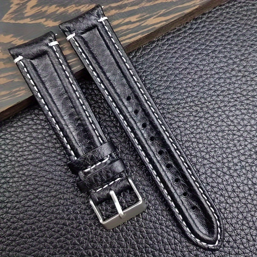 1pc Quick Release Genuine Leather Cowhide Watch Band