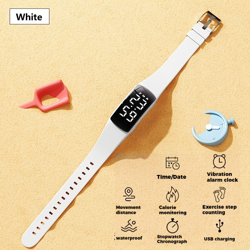 Rechargeable Electronic Watch Rechargeable Multifunctional Electronic Watch | Pedometer\u002FAlarm Clock\u002FStopwatch for Men and Women, Stylish Fitness Bracelet for Students and Athletes, Perfect Gift for Any Occasion