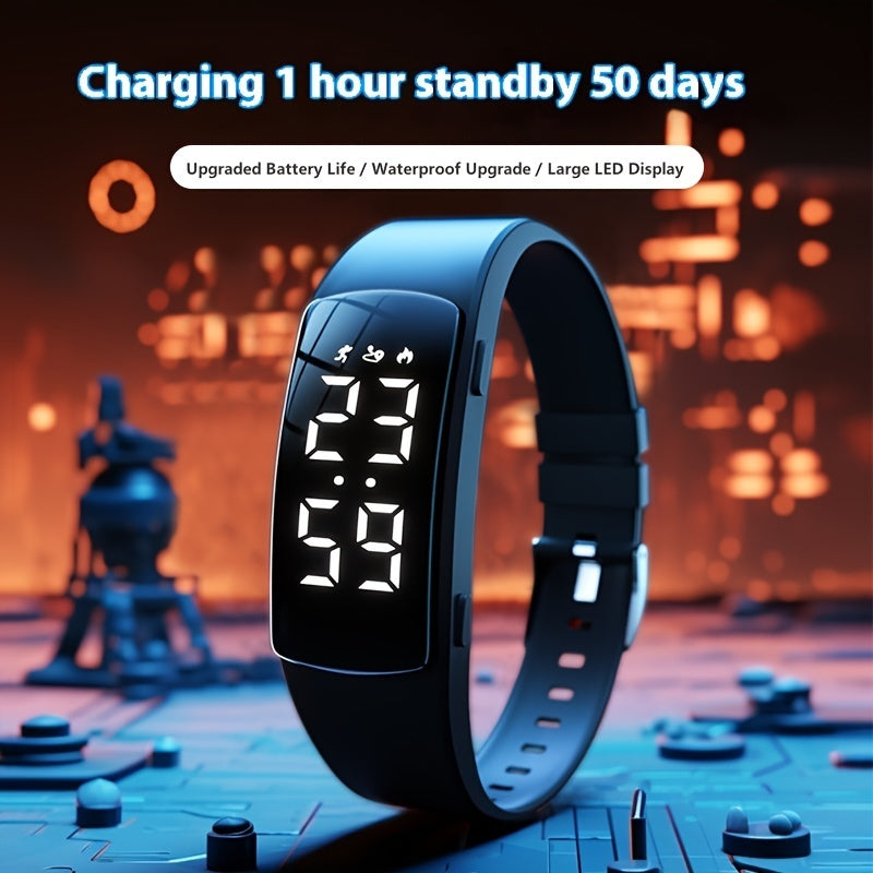 Rechargeable Electronic Watch Rechargeable Multifunctional Electronic Watch | Pedometer\u002FAlarm Clock\u002FStopwatch for Men and Women, Stylish Fitness Bracelet for Students and Athletes, Perfect Gift for Any Occasion