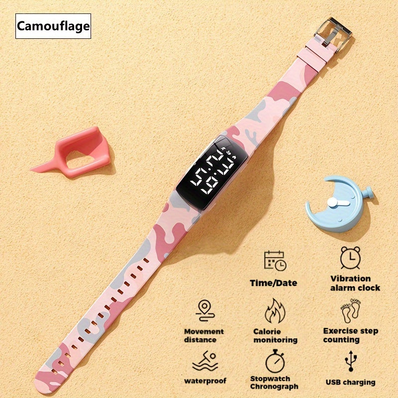Rechargeable Electronic Watch Rechargeable Multifunctional Electronic Watch | Pedometer\u002FAlarm Clock\u002FStopwatch for Men and Women, Stylish Fitness Bracelet for Students and Athletes, Perfect Gift for Any Occasion