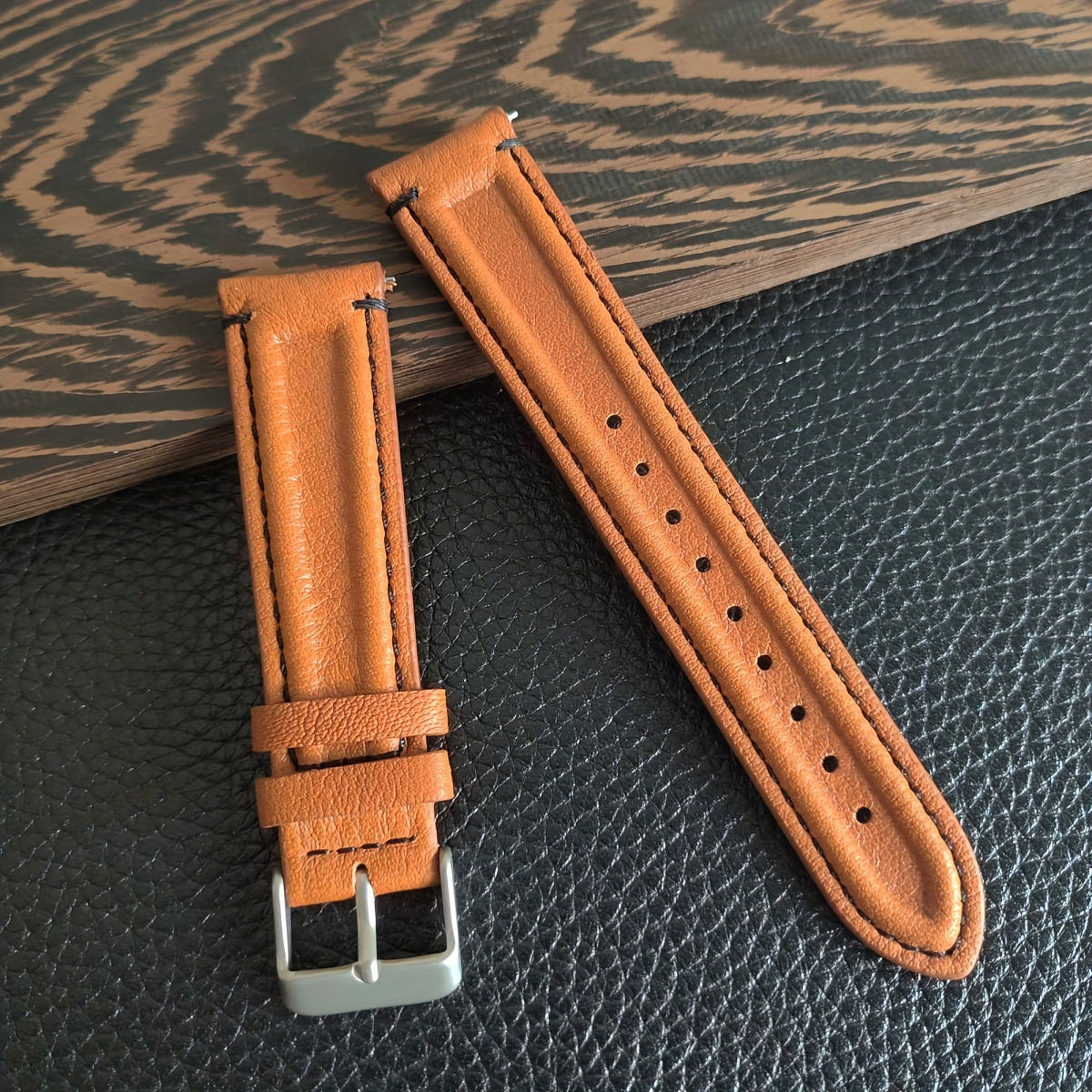 1pc Quick Release Genuine Leather Cowhide Watch Band