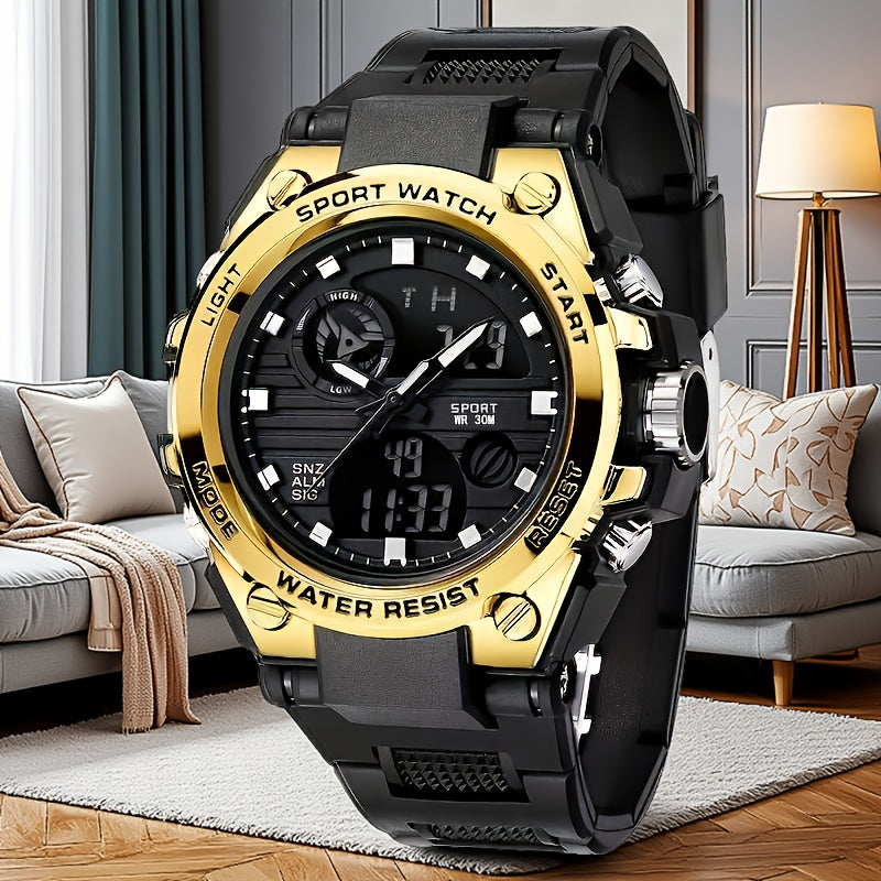 Women's Multifunctional Sports Electronic Watch - Luminous 1181.1inch, World Time, 24H Alarm, Stopwatch, Tachymeter, Durable TPU Strap, Shockproof & -Magnetic, Black Dial with White Hands for Swimming, Hiking, Mountaineering, Aviation, Diving