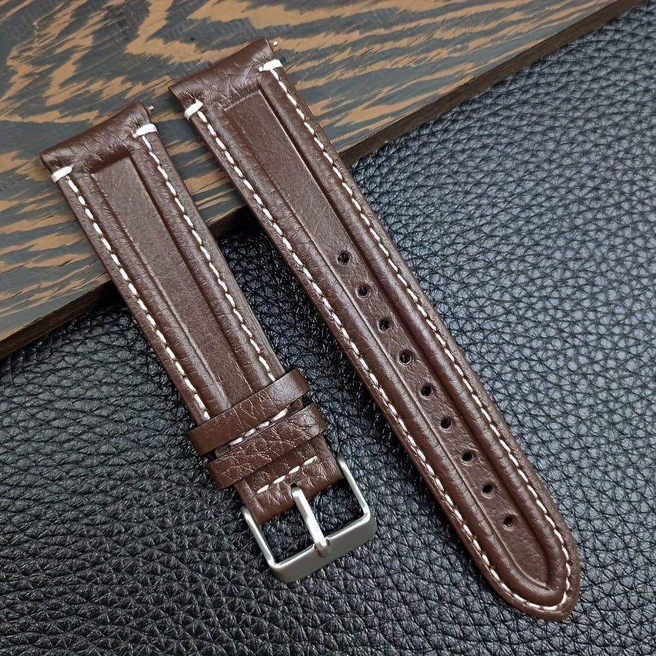 1pc Quick Release Genuine Leather Cowhide Watch Band
