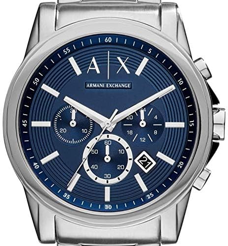 Men's chronograph watch with leather, stainless steel or silicone strap