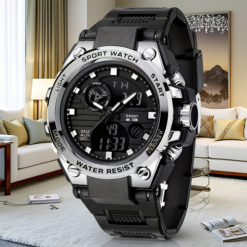 Women's Multifunctional Sports Electronic Watch - Luminous 1181.1inch, World Time, 24H Alarm, Stopwatch, Tachymeter, Durable TPU Strap, Shockproof & -Magnetic, Black Dial with White Hands for Swimming, Hiking, Mountaineering, Aviation, Diving