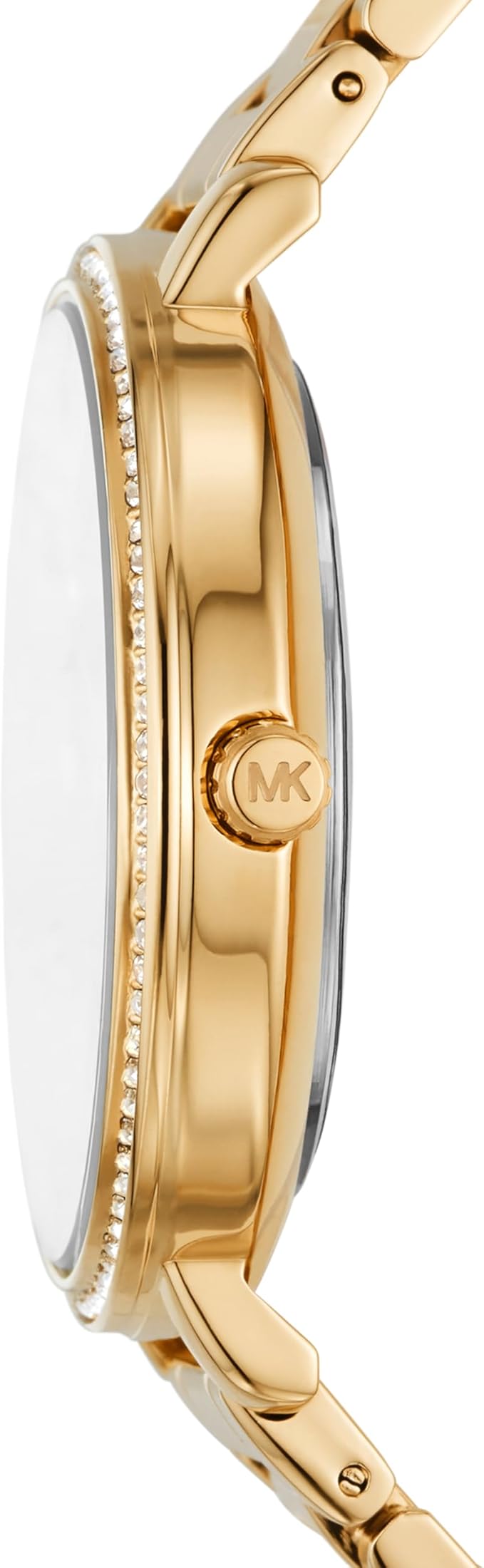 Pyper Three-Hand Gold Alloy Metal Women's Watch (Model: MK4593), Gold and Black Logo, Quartz Watch