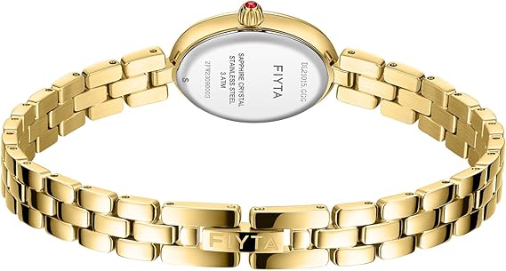 Golden Bean Series Women's Watch, Oval Case, Adjustable Stainless Steel Bracelet, Wrapped by Stylish Gift Box, Elegant Present Gold Watch for Women