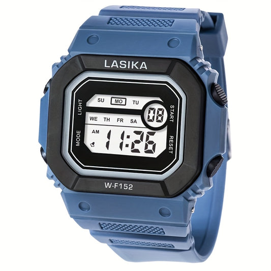LASIKA Youth Sports Watch, Durable TPU Strap Stainless Steel Back Cover Digital Stopwatch with Calendar, Date, Alarm, LED Glow, Adjustable Band, Replaceable Battery, Multi-Function for Running, Climbing, Hiking - Perfect Gift for Outdoor Adventures