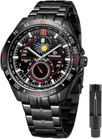 Mechanical Men's Watch Fashion Automatic Men's Clock Blue Stainless Steel Waterproof Business Hollow Watch