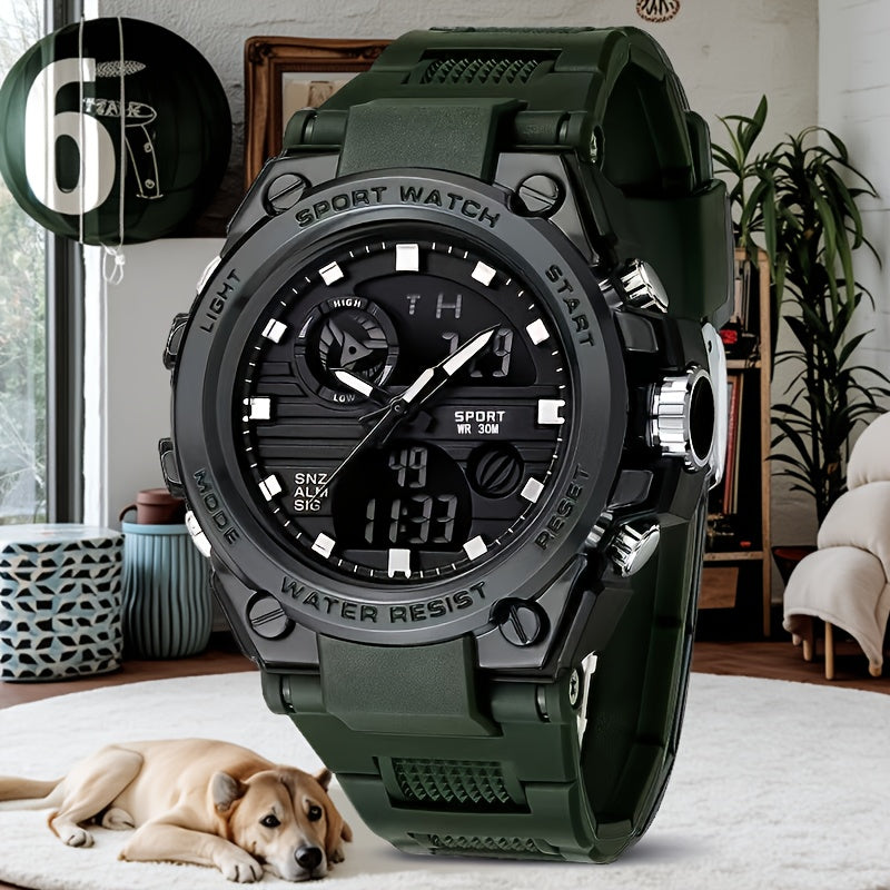 Women's Multifunctional Sports Electronic Watch - Luminous 1181.1inch, World Time, 24H Alarm, Stopwatch, Tachymeter, Durable TPU Strap, Shockproof & -Magnetic, Black Dial with White Hands for Swimming, Hiking, Mountaineering, Aviation, Diving