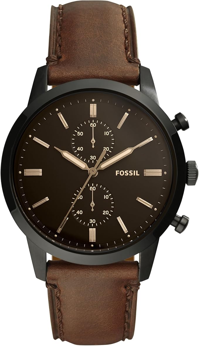 Men's Townsman Quartz Stainless Steel and Leather Chronograph Watch
