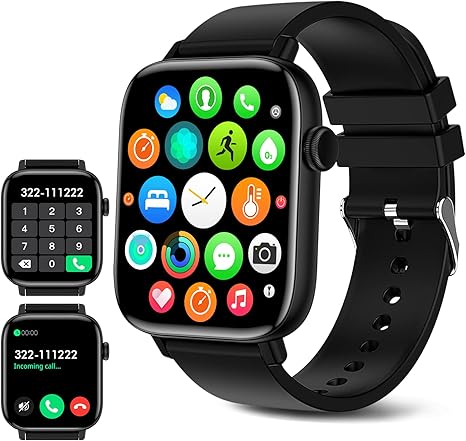Smart Watch for Android iPhone, 1.9 Inch Fitness Tracker (Answer/Make Calls) IP 67 Waterproof Sports Digital Watch, Blood Pressure Heart Rate Monitor Pedometer Sleep Tracker
