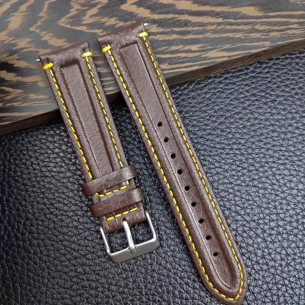 1pc Quick Release Genuine Leather Cowhide Watch Band