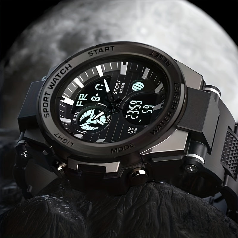 Women's Multifunctional Sports Electronic Watch - Luminous 1181.1inch, World Time, 24H Alarm, Stopwatch, Tachymeter, Durable TPU Strap, Shockproof & -Magnetic, Black Dial with White Hands for Swimming, Hiking, Mountaineering, Aviation, Diving