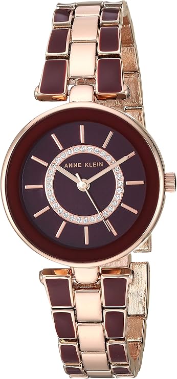 Women's AK/3286BYST Premium Crystal Accented Gold-Tone and Black Watch and Bracelet Set