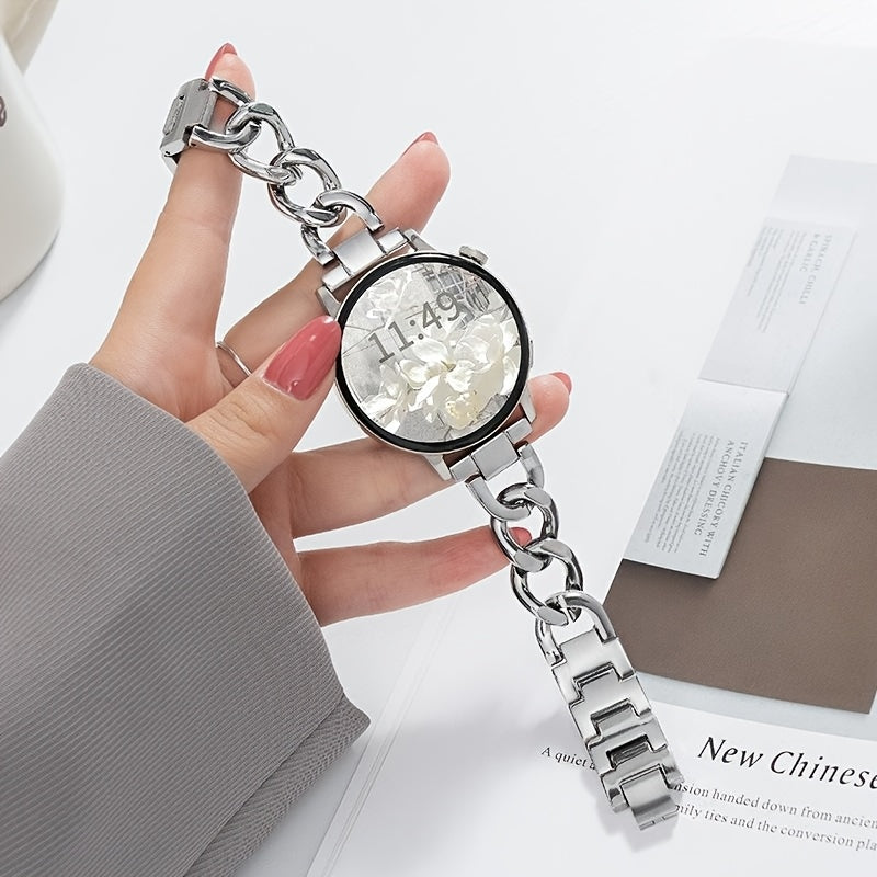 20mm Stainless Steel Watch Band for Samsung Galaxy Watch 7\u002F6\u002F5\u002F4 for Huawei Watch GT3\u002F2 for Amazfit GTR\u002FGTS - Folding Clasp Elegant Fashion Sport Strap for Women - Perfect Gift for Girlfriend