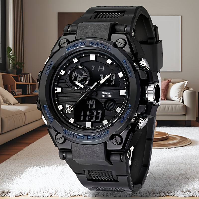 Women's Multifunctional Sports Electronic Watch - Luminous 1181.1inch, World Time, 24H Alarm, Stopwatch, Tachymeter, Durable TPU Strap, Shockproof & -Magnetic, Black Dial with White Hands for Swimming, Hiking, Mountaineering, Aviation, Diving