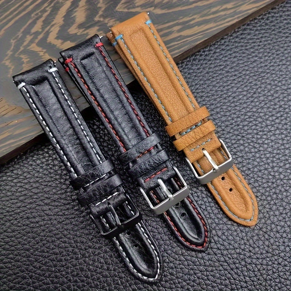 1pc Quick Release Genuine Leather Cowhide Watch Band