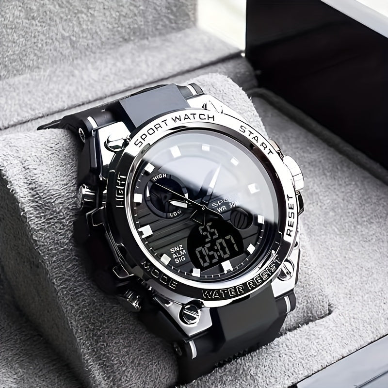 Women's Multifunctional Sports Electronic Watch - Luminous 1181.1inch, World Time, 24H Alarm, Stopwatch, Tachymeter, Durable TPU Strap, Shockproof & -Magnetic, Black Dial with White Hands for Swimming, Hiking, Mountaineering, Aviation, Diving