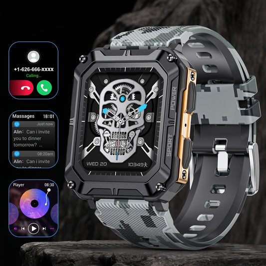 1pc LIGE Men'S Smart Watch, 1.83" HD IPS Display, Wireless 5.0, 120+ Sports Modes, Notifications, USB Charging, Lithium Polymer Battery, Hybrid Style, Non-Waterproof, with Hook-and-Eye Clasp
