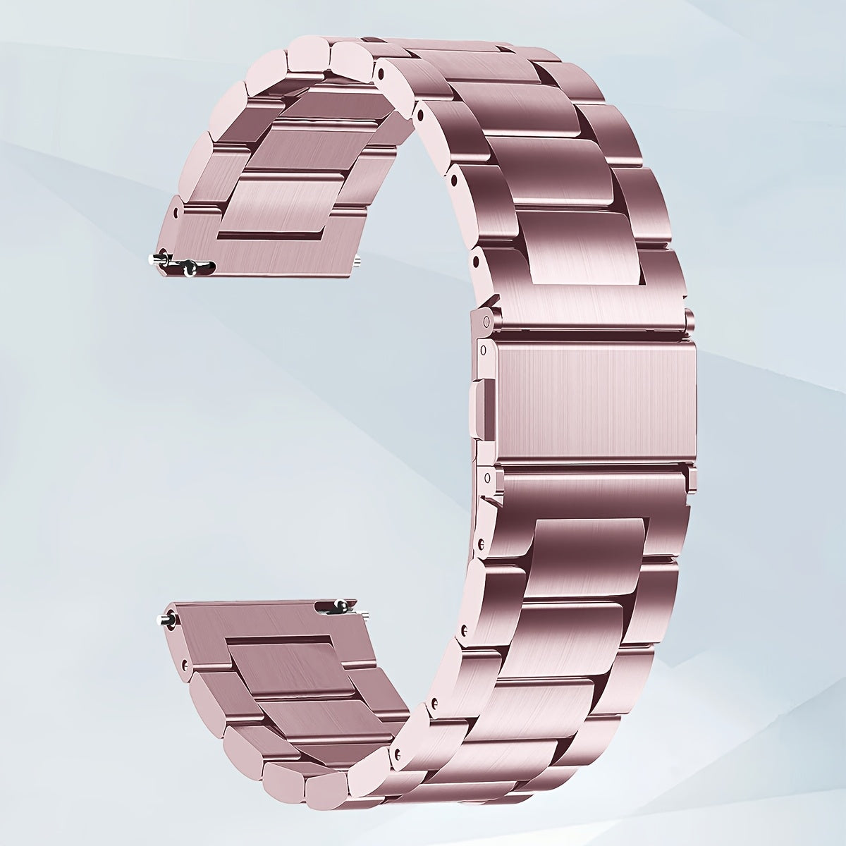 Unisex Quick-Release Stainless Steel Watch Band - 20mm & 22mm Metal Link Replacement Strap with Push Button Clasp, Durable & Stylish for Men & Women, Secure Fit Strap, Sleek Metallic Finish