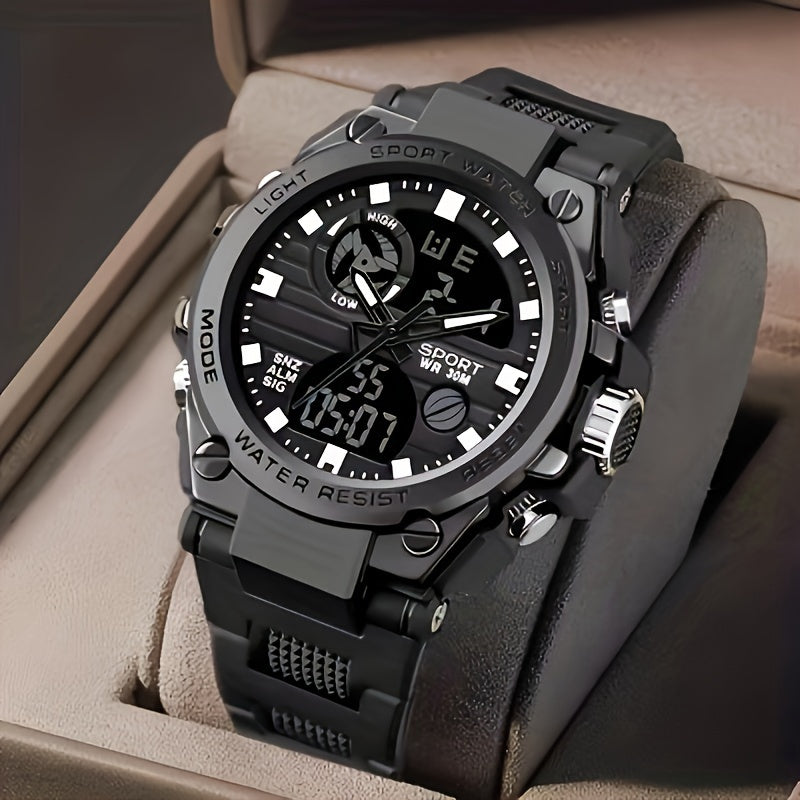 Women's Multifunctional Sports Electronic Watch - Luminous 1181.1inch, World Time, 24H Alarm, Stopwatch, Tachymeter, Durable TPU Strap, Shockproof & -Magnetic, Black Dial with White Hands for Swimming, Hiking, Mountaineering, Aviation, Diving